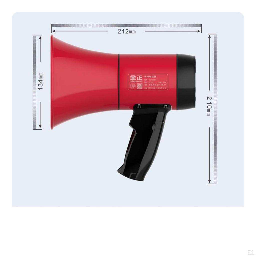 Portable Megaphone Adjustable Volume Handheld Amplifier 35W High Power for Street Sales,