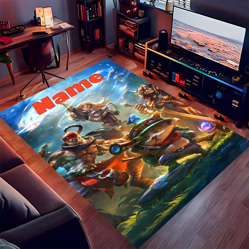 Custom Personalization League of Legends Jinx Print Area Rug - Soft, Washable Non-Slip Indoor Mat,Living Room,Home&Office Decorative Rug
