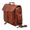 Handmade Goat Leather Genuine Messenger Men's Brown Laptop Shoulder Bag