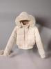 Women's Short Cotton Jacket with Warm Velvet, Fluffy Hood, Big Fur Collar, Petite Winter Outerwear, 2025 Trendy Style.