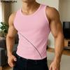 INCERUN Men O Neck Sleeveless Zip-up Casual Sport Slim Tank Tops Undershirts