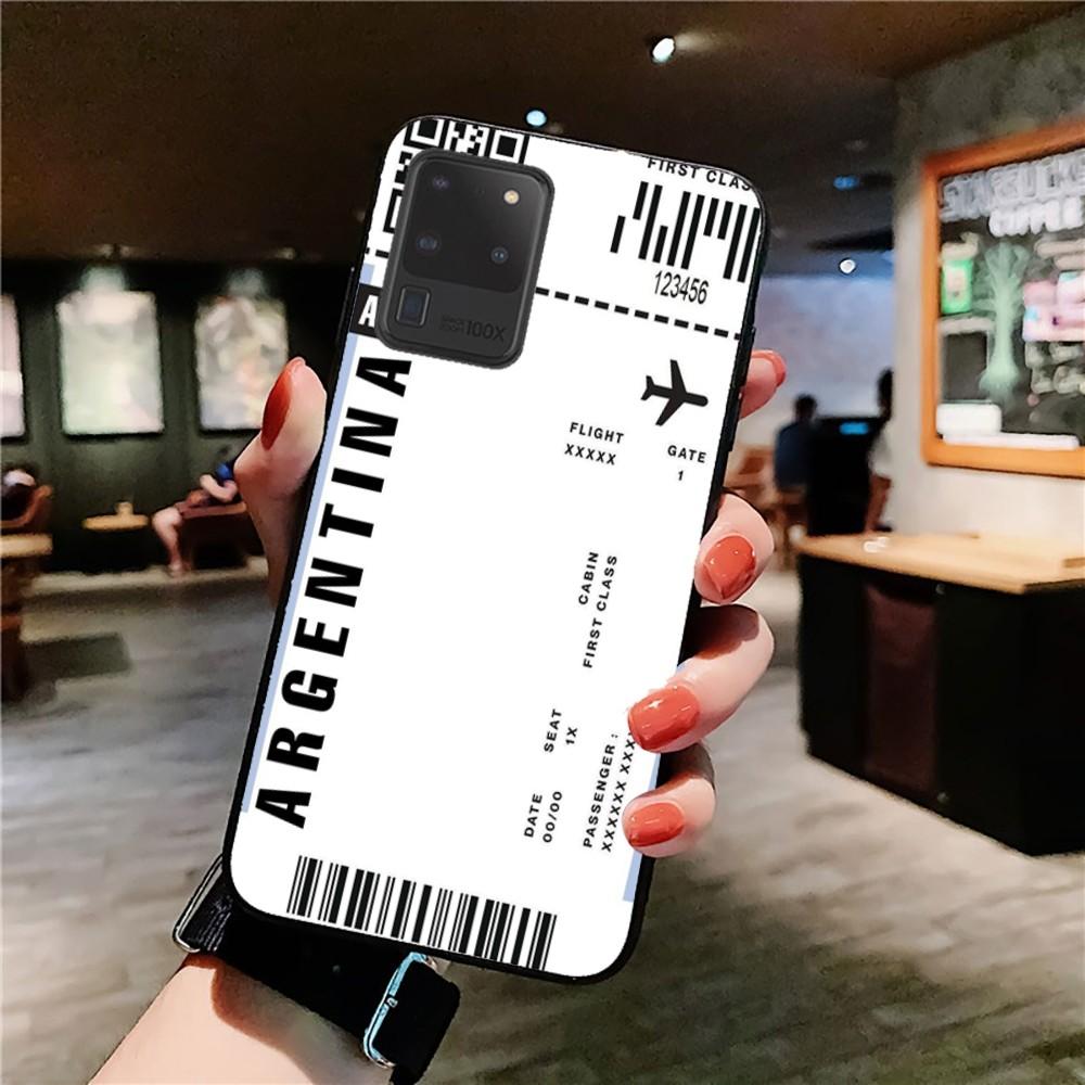 Cute FIRST CLASS PLANE TICKET Phone Case For Samsung S 9 10 20 21 22 23 30 23 24 plus lite Ultra FE S10lite Fundas