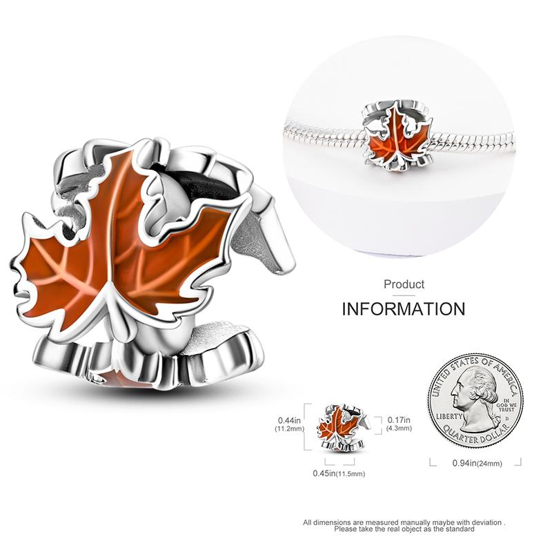Copper Fashion Squirrel Squirrel Maple Leaf Charms Beads For 3Mm Bracelet Diy Fine Jewelry Gift Making