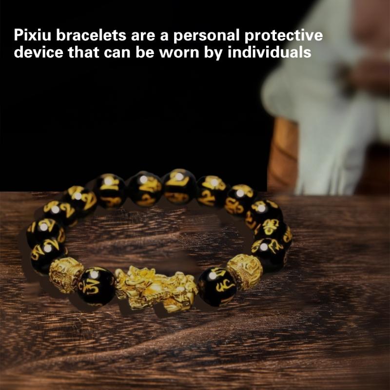 Elastic Handchain Attract Wealth and Good Fortune with Alloy Bracelet Unisex Stone Bead Jewelry for Prosperity