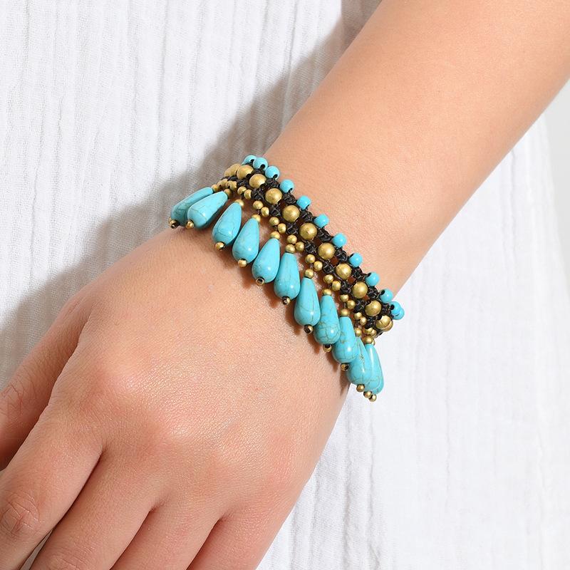 Bohemian Woven Bell Bracelet Niche Retro Personalized Vacation Wind Hand Rope Exotic Accessories Women