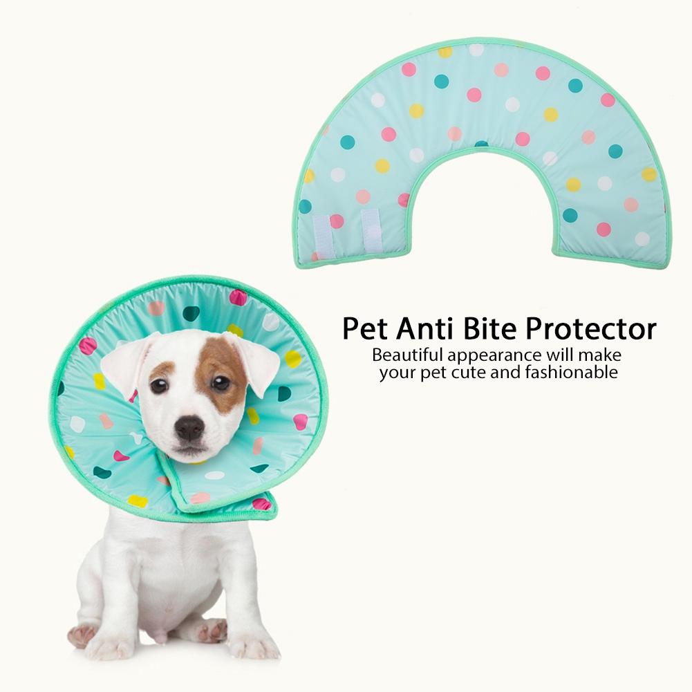 

Pet Anti Bite Neck Collar Adjustable Protector for Dog Cat Wound Healing Protection (M) M
