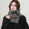 Fake Collar Soft Knitted Turtleneck Pullover Shawl Solid Color Buttons Closure Women Warm High Collar Neck Warmer
