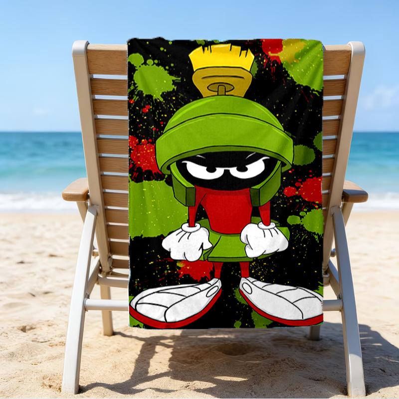 proof beach towel with a Marvin the Martian1 pattern - soft,absorbent,quick-drying,machine washable - perfect for swimming,camping,bathing