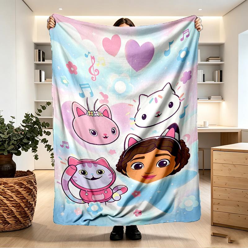 Gabby's Dollhouse Print Blanket - Soft & Comfortable, for Bedroom, Travel, Sofa, Home Decoration - Birthday Christmas Gift for Friend