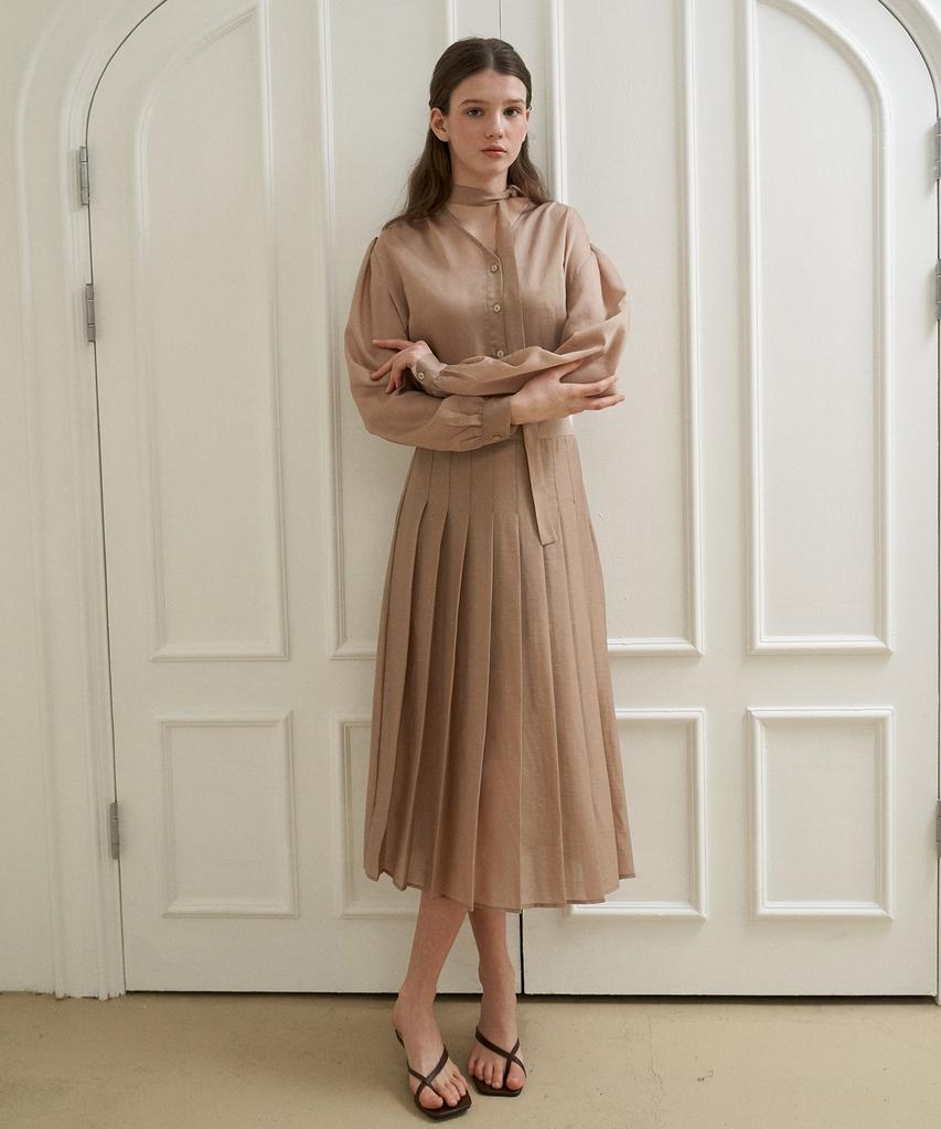 Peullobeu River Pleats Skirt(Be)