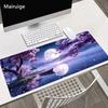 Cherry Blossom Moon Large Size Anti-slip Rubber Mouse Pad Gaming Desk Mat Keyboard Mat For Office Home Computer Stitched Edge