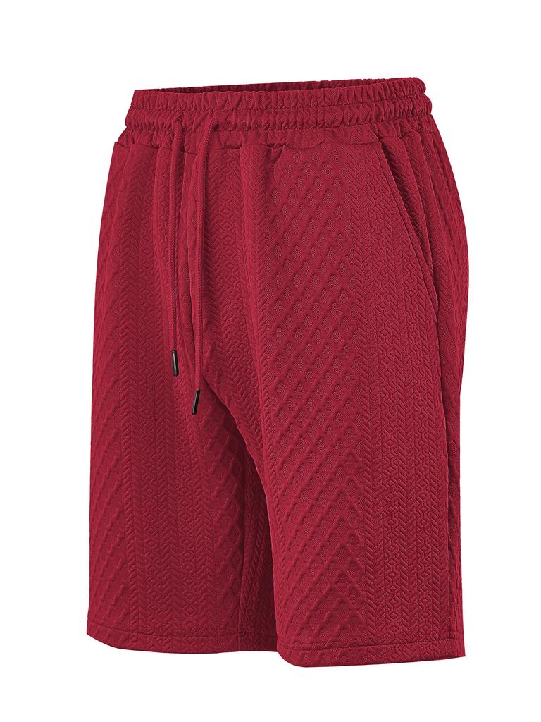 Herren-Shorts in Übergröße für den Sommer, Lässige Passform, Atmungsaktiv, Leicht dehnbar, Tunnelzugbund, Gerades Bein, Jacquard-Stoff