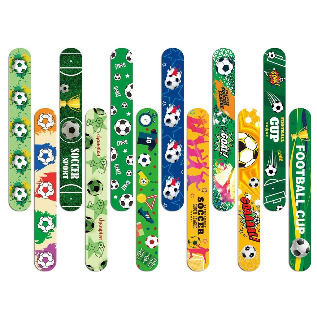 A Set Of 12 Children's Wristbands, Cartoon, Cartoon, Green Football, Clapping Circle, Championship , Clapping Circle Party Gift