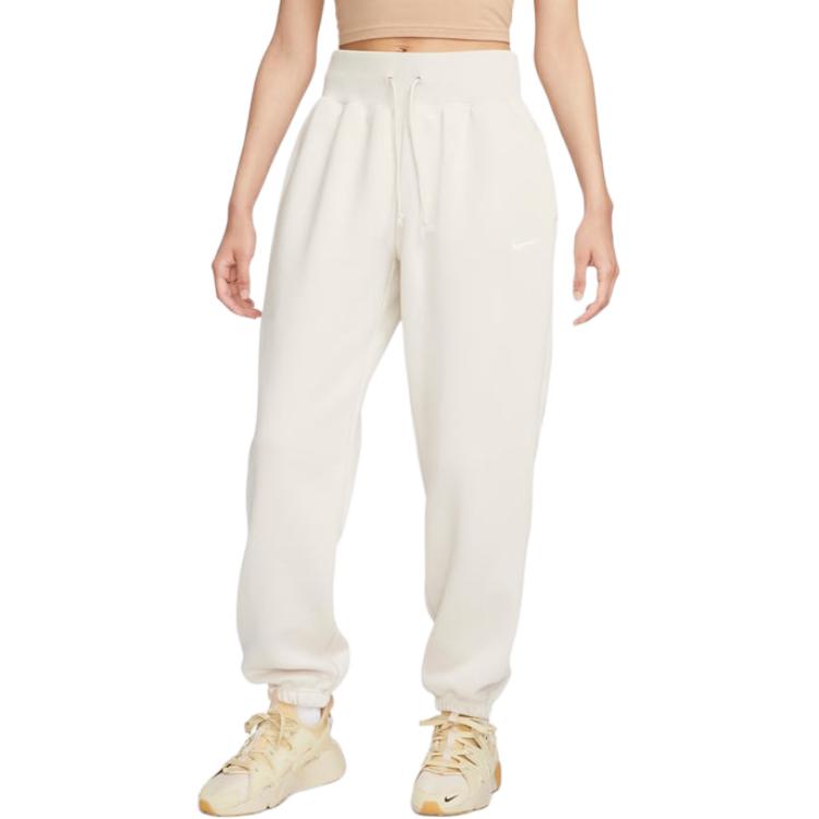 New Nike Women's Phoenix Fleece High Waisted Oversized Sweatpants Light Orewood Brown/Sail DQ5887-104