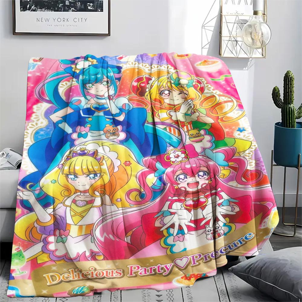 1PC Pretty Cure Print Flannel Blanket, High quality Comfortable for All Seasons, Home Decor, Warmth and Comfort, Perfect for Christmas Gifts