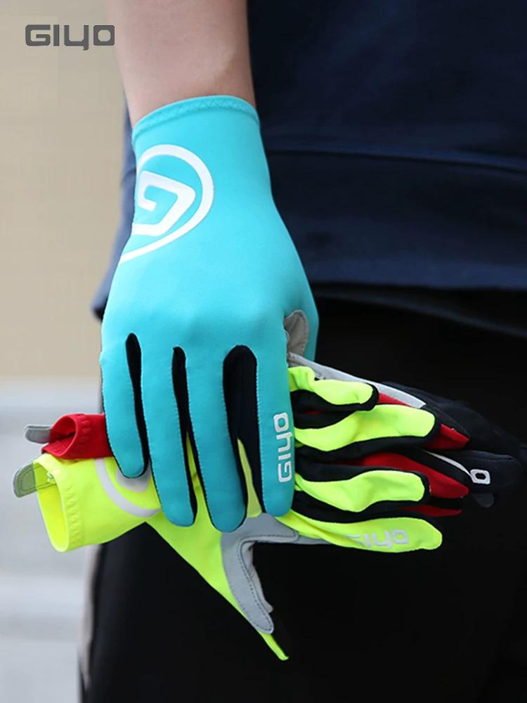 Giyo Windproof Autumn and Winter Warm Road and Mountain Bike Fleece Long Finger Gloves for Men and Women Outdoor Cycling Gear