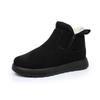 Medium and high-top snow boots women's winter one-pedal pu cotton shoes women's velvet warm thick-soled cotton shoes