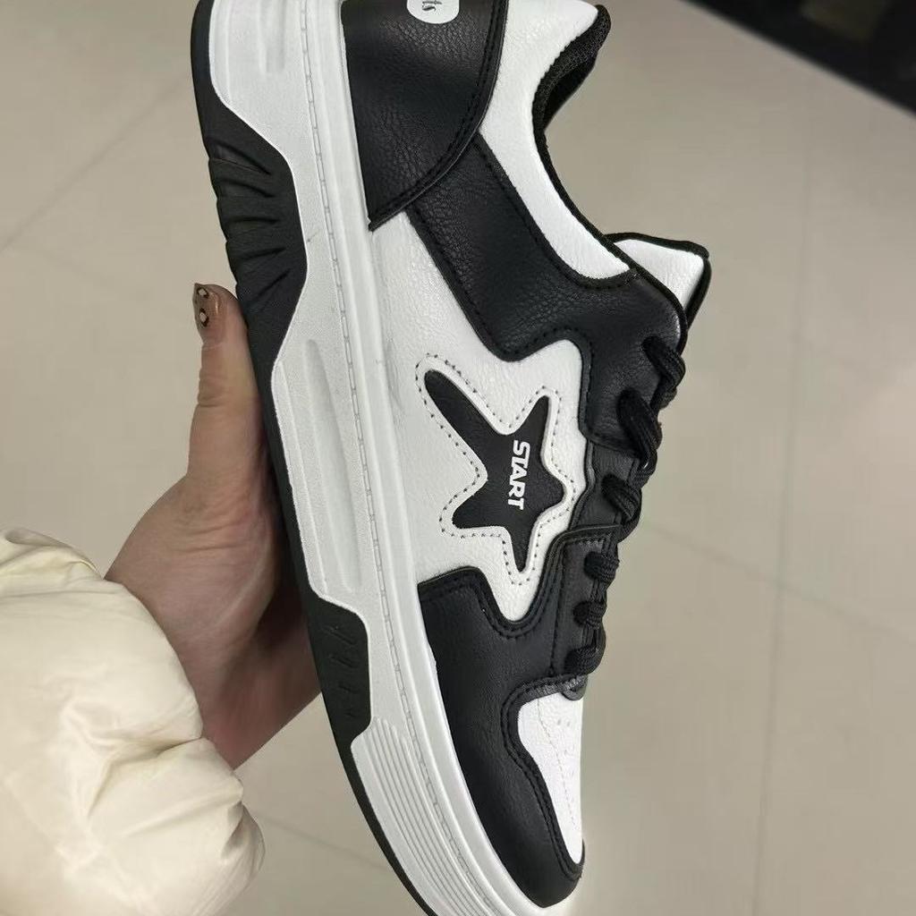 Men's Shoes Spring 2025 New Soft-soled Heightening Board Shoes Versatile Senior Sense Youth Sports Leather Surface Casual Trendy Shoes