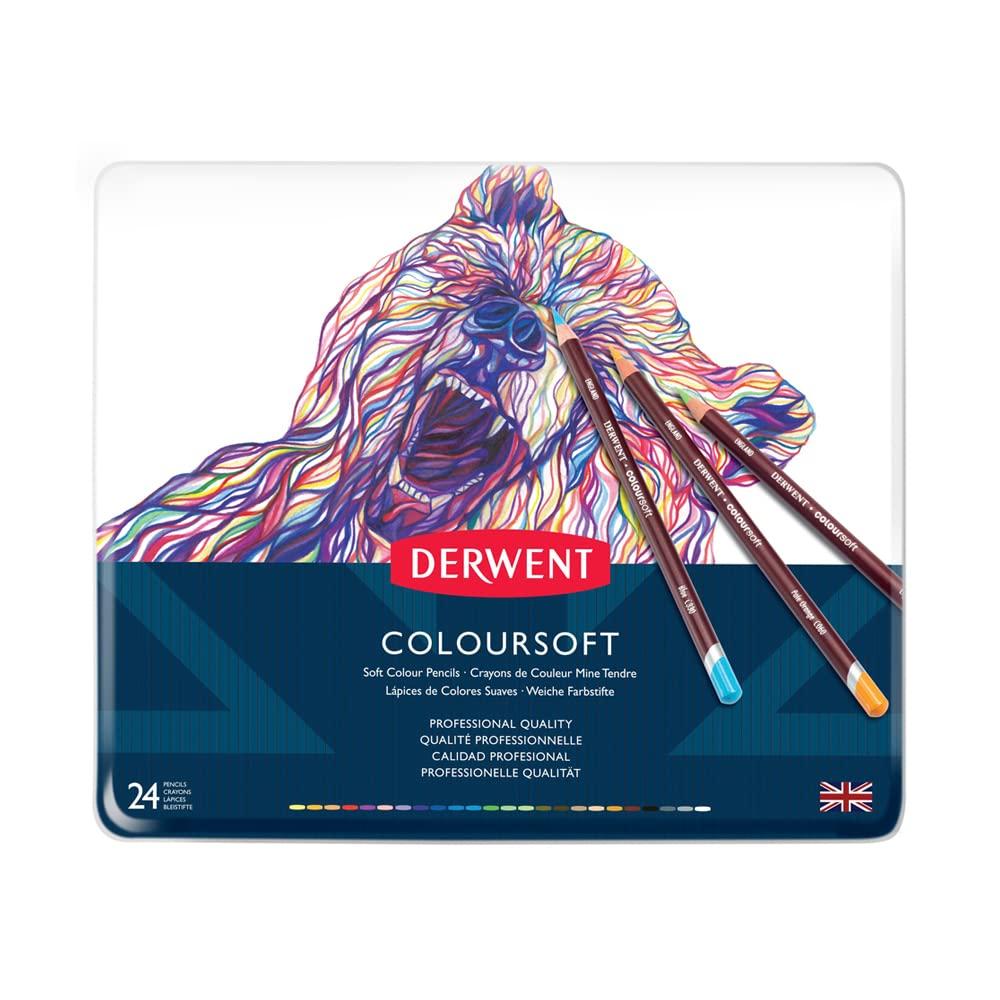 Derwent Coloursoft Colored Set Pencils, 24-Color (0701027)