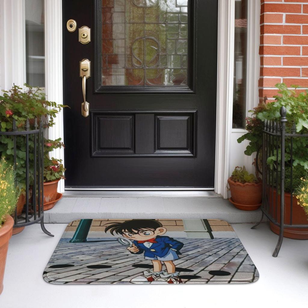 Detectived Anime Conan Floor Door Kitchen Bathroom Mats Anti-Slip Indoor Doormat Garden Living Room Entrance Rug Carpet Footpad