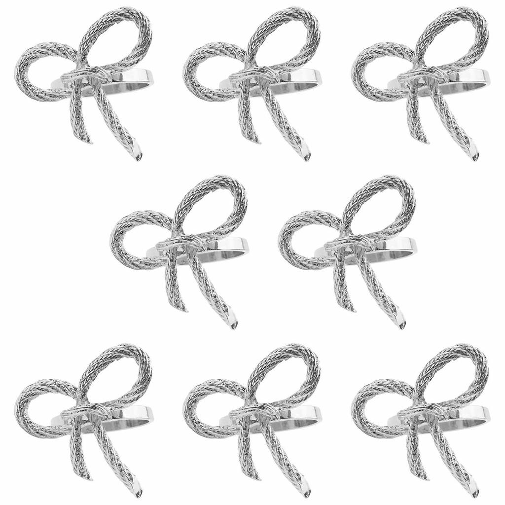 8 Pieces Hollow Out Bowknot Napkin Rings Christmas Decoration Table Setting Gift