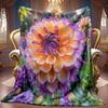 Floral Pattern Fleece Blanket Soft High-Definition Digital Print All-Season Family And Friends Gift Cooling Blanket Soft Breathable 100% Polyester Per