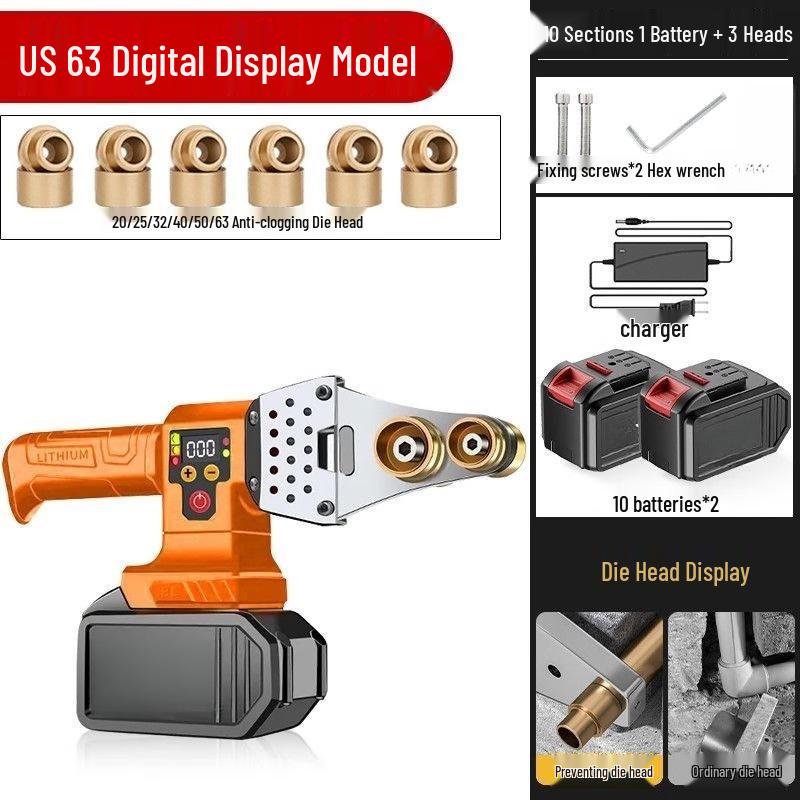

TURBOSUN Cordless PPR Pipe Heat Fusion Welder CN plug (adapter included)