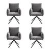 4 Dining Chairs Set, Upholstered Armchair with 4 Metal Legs, 360 Degrees Swivel Chair, Living Room Bedroom Chair, Desk Chair, Lumbar Support, Velvet