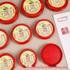 Creative Round Tin Quick-Drying Red Ink Stamp Pad for Office Use, Sizes 3#, 6#, and 12#