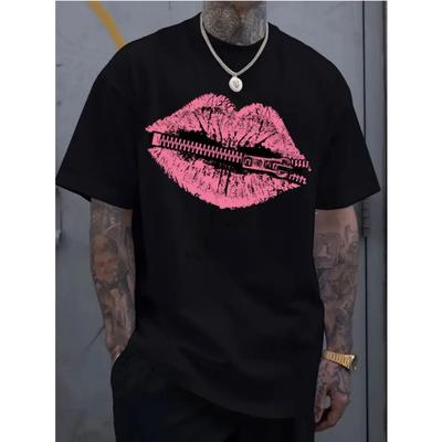 European Sizes Men's Casual Sportswear Short-sleeved Shirt, Trendy 2D Printed Pattern, Stretchy and Comfortable, Suitable for Sports