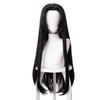 Kochou Kanae Wig Anime Kimetsu no Yaiba Cosplay Synthetic Black Long Hair Butterfly Headwear Halloween Cos Props