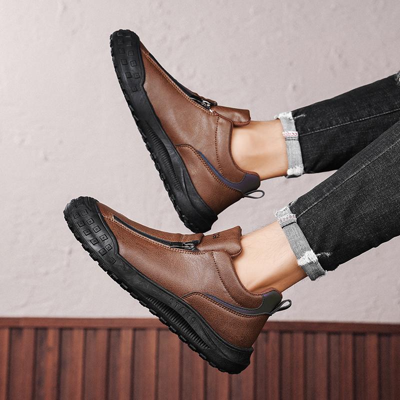 FashionLeather Мужская обувь для скейтбординга Повседневная обувь на молнии Кроссовки — фото 6