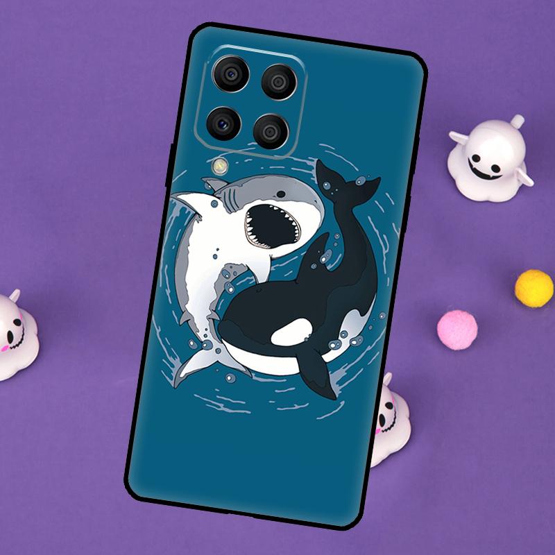 Shark and Killer Whale Cover For Samsung Galaxy M55 M15 M33 M13 M23 M53 M31 M51 M14 M34 M54 M20 M30s M52 M32 Case