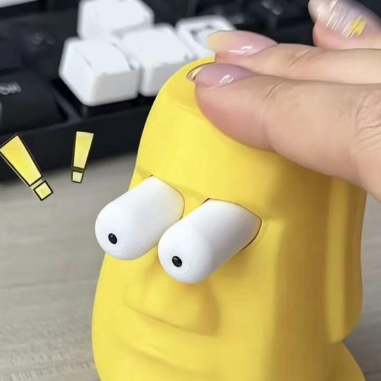 Cartoon Stone Statue Stress Relief Toy 3D Printed Eye Popping Stone Figure Fidget Toy Home Office Worker Relaxation Desk Toy