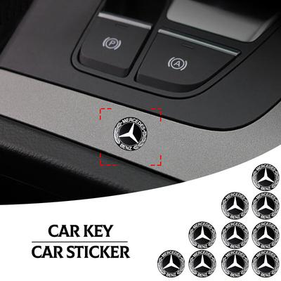 14mm Car Remote Key Fob Emblem Badge Radio Button Sticker For C500 C200 C300 A B C E GLA CLA GLK GL ML GLE