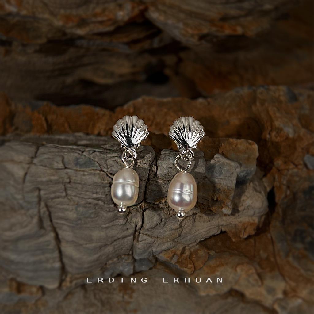 Freshwater Pearl Commuter 925 Silver Needle Earrings Commuter Versatile, Earrings