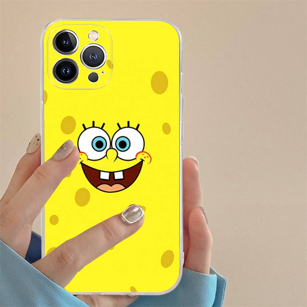Cute SpongeBob Dolls Phone Case for iPhone 17 16 15 14 13 12 11 Pro Max Plus Soft Cover Personalized DIY