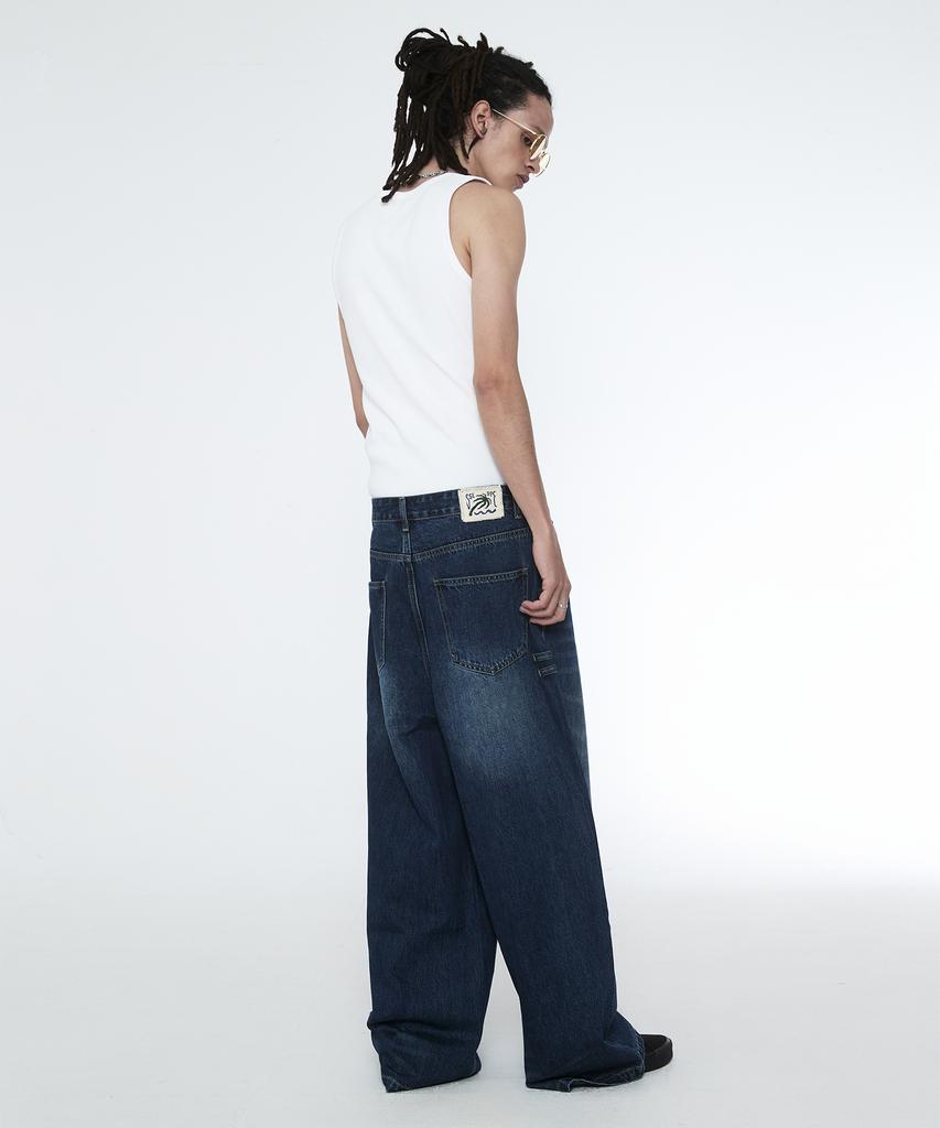 Sseleupe Daily Boy Wide Denim Pants Ocean Blue
