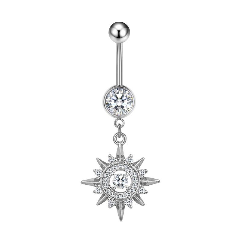 Gaibei Trendy Moon & Heart Navel Ring Jewelry
