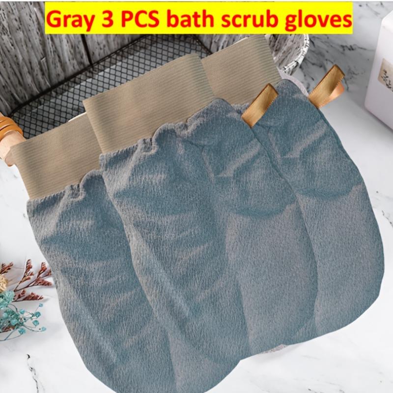 3pcs Exfoliating Bath Gloves for Back and Body Scrub, Multi-Color Options, Scrubbing Washcloths for Home Use