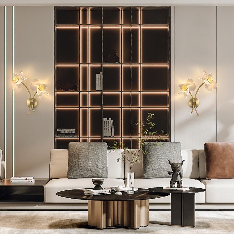 Flower Creative Acrylic Led Wall Lamp Light Luxury Simple Bedroom Bedside Wall Lamp Living Room TV Lamp Wall Decor Light