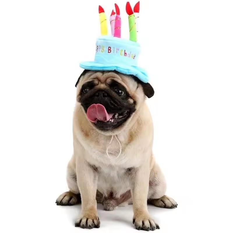 Pet Birthday Hat Toy Dog Cat Adjustable Buckle Cute Hat Puppy Birthday Cake New Year Gift Toy