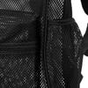 Zaino in Rete Resistente Leggero Grande Capacità Lavabile Trasparente per Nuoto Spiaggia Sport Nero