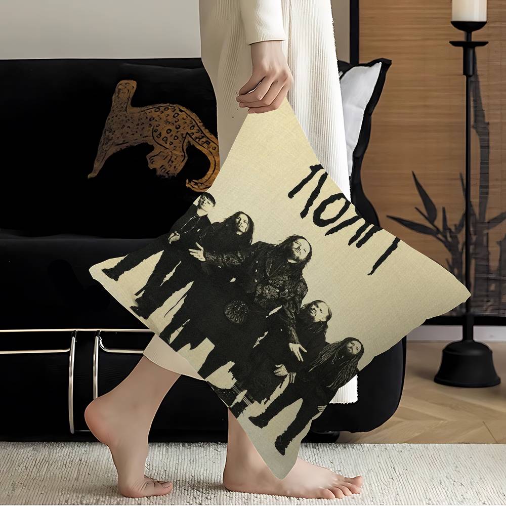 K-korn-Rock Band Cushion Cover Decorative Pillow Sofa Home Decor case pillow cases 12x12Inch
