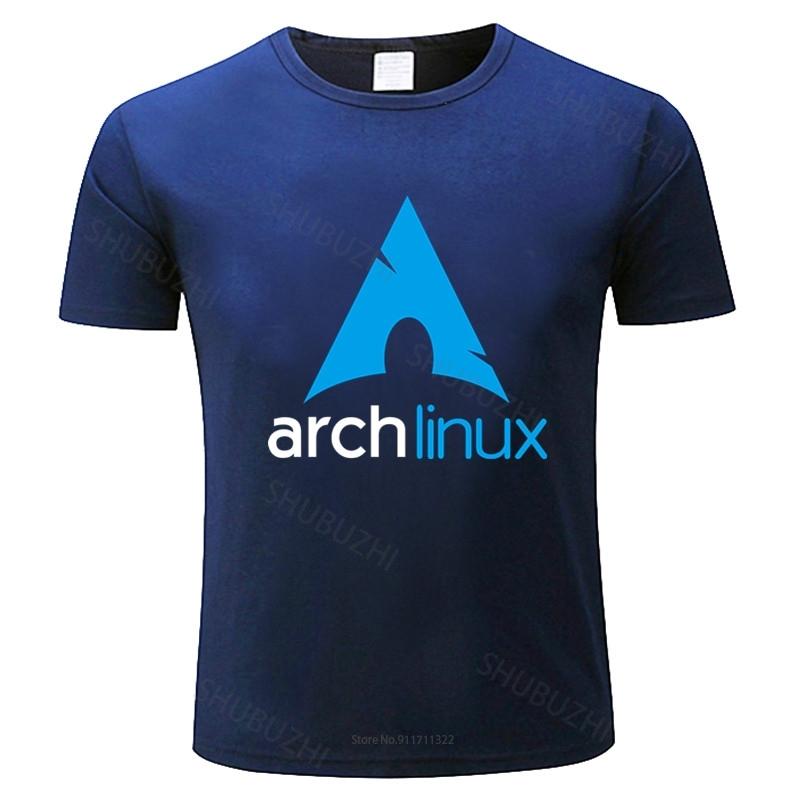 cotton tshirt for boys Fashion brand t shirt mens loose Arch Linux T-Shirts Men Vintage  Cotton Tee Shirt