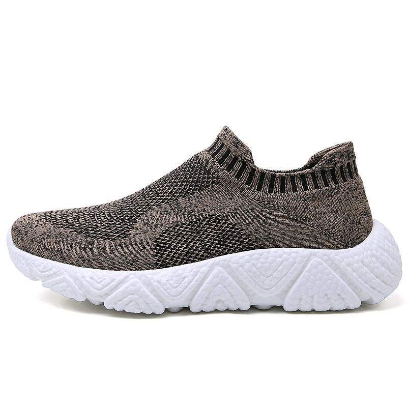 

Super soft popcorn sole sneakers lightweight breathable foot cover student fly-woven mesh jogging shoes 46 [super soft and breathable]
