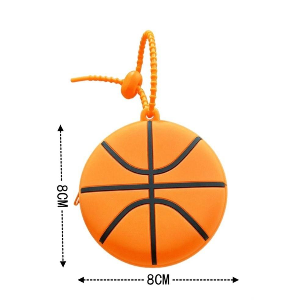 Portable Creative Sporty Ball Shaped Coin Purse Mini Waterproof Silicone Ball Shaped Pouch Cartoon Tennis Earphone Bag
