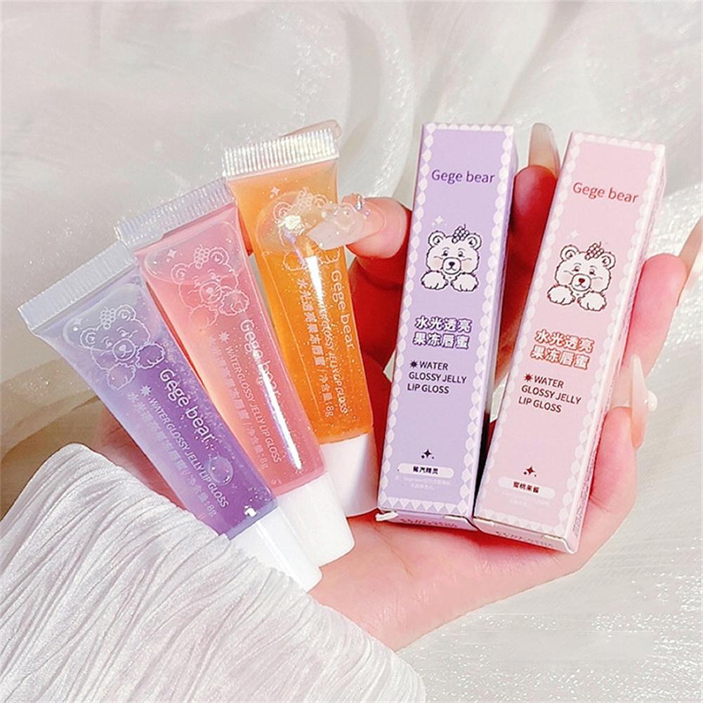 Jelly Lips Water Light Lip Oil Moisturizing Clear Lipgloss Glass Mirror Liquid Lip Balm Anti-Crack Care