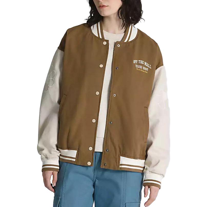 Vans Jackets Women's Brown Baseball Collar Moderate Pilot VN0007580E0