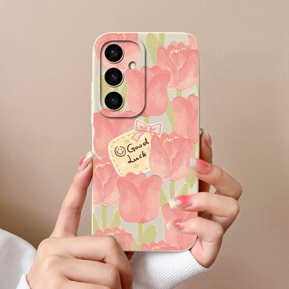 Shell For Samsung A05 A16 A56 A26 A36 F14 A05S S25 Plus Ultra Case Exquisite Avocado Durable Anti Slip Liquid Silicone Pretty Flower Cover For Samsung